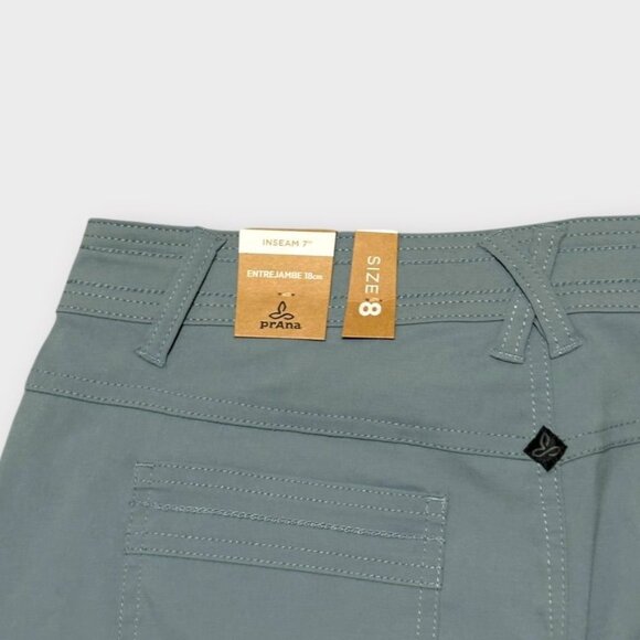 NWT PrAna Olivia Shorts Women's 8 Smoky Blue 7” Inseam Stretch Hiking Trail NEW - Picture 8 of 8